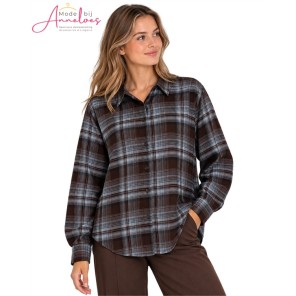 Maicazz Blouse Ziggy 20.901 Ruit Check bruin blauw Maicazz Blouse Ziggy 20.901 Ruit Check bruin blauw